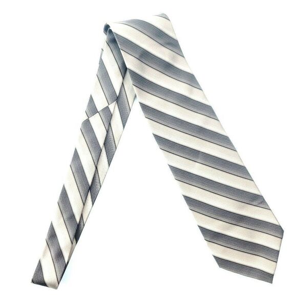 Pierre Cardin Brown Striped Short Silk Tie - Picture 6 of 6